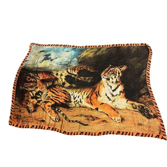 Delacroix Young Tiger Silk Scarf THE MET Metropolitan Museum of Art MMA - Picture 1 of 8